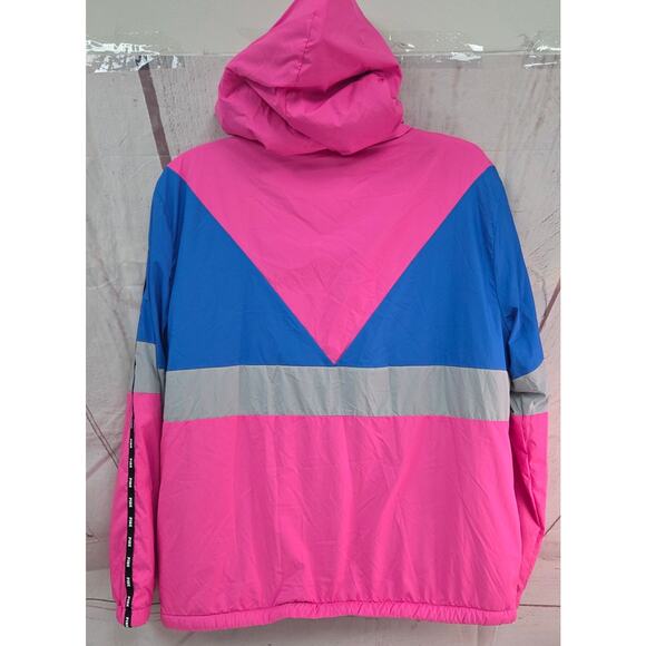 Pink Victoria's Secret XS Fleece Lined Zip Up Hooded Jacket Pink/Blue - Picture 2 of 11